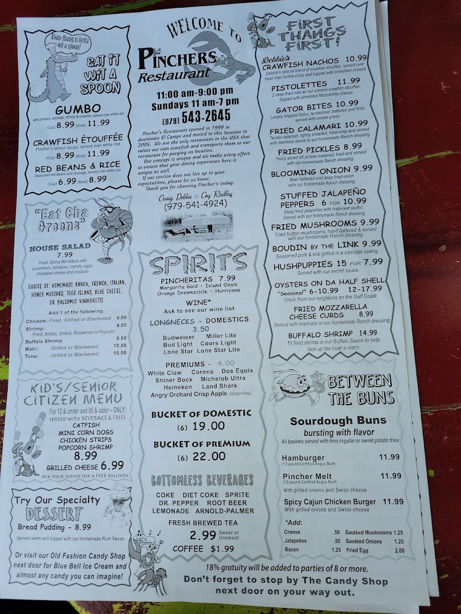 Pincher's Restaurant Menu - Image 5